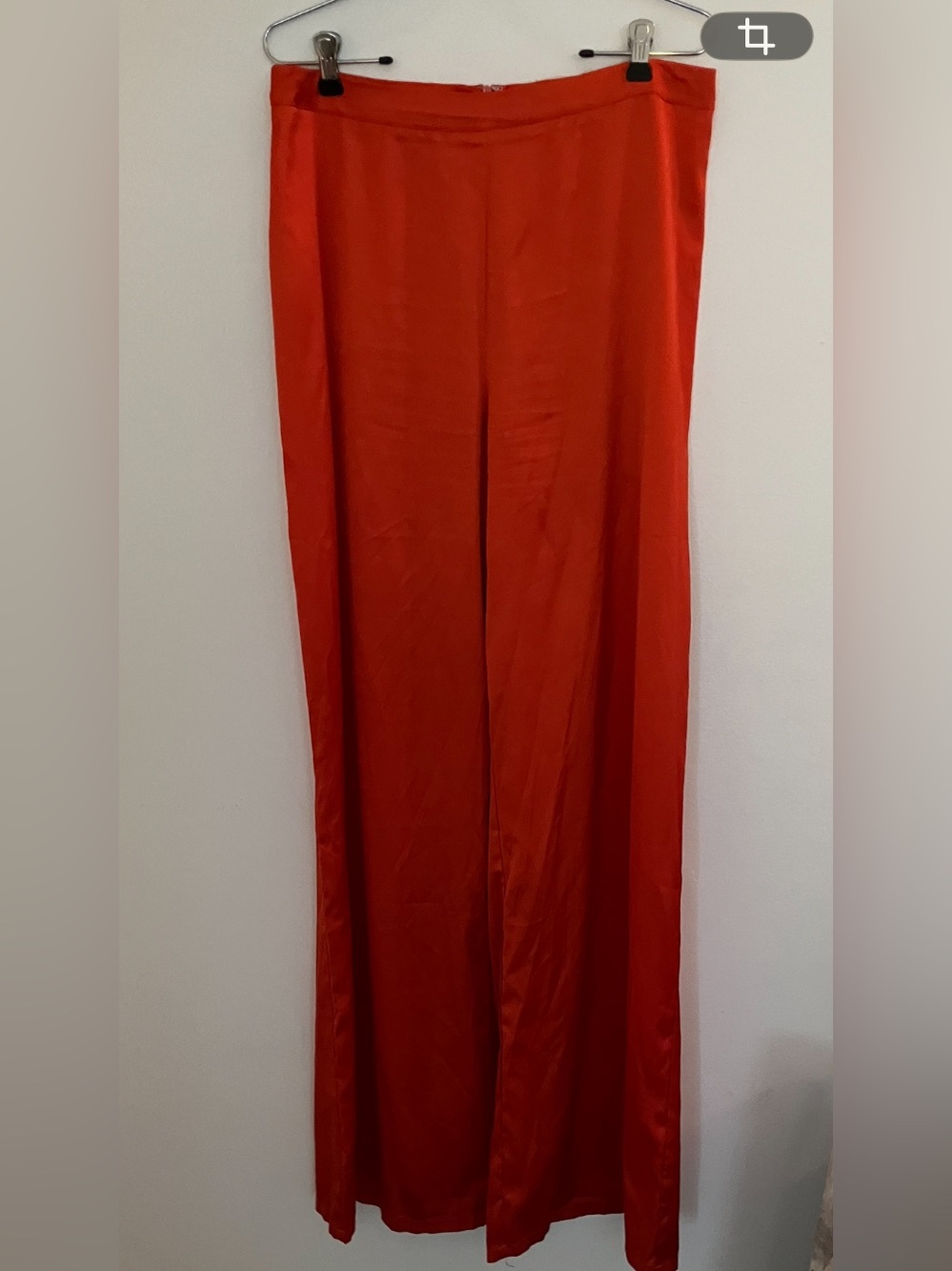 IN EXCELLENT CONDITION! FASHION NOVA ORANGE SATIN WIDE LEG PANTS SIZE XL